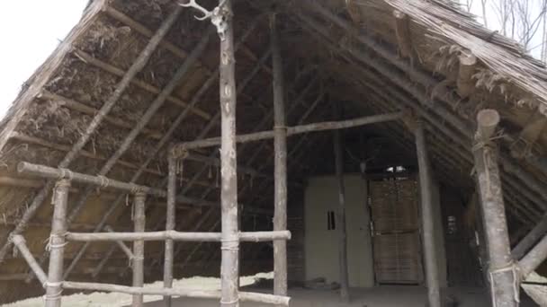 Ricostruzione di un villaggio preistorico in Veneto — Video Stock