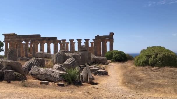 Sicilya 'daki Selinunte Antik Yunan kenti — Stok video