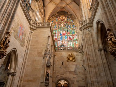 Çek Cumhuriyeti Prag 'daki Prag Kalesi kompleksi içinde yer alan St. Vitus Katedrali. - Evet. Yüksek kalite fotoğraf