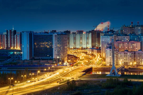 Санкт-Петербург ночью на юго-запад — стоковое фото
