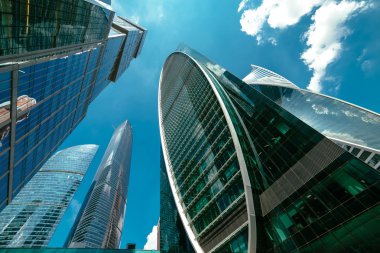 Moscow City, şehir merkezinde iş merkezi.