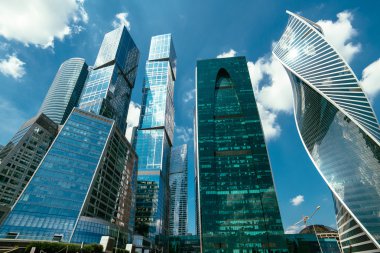 Moskova, Rusya - 17 Haziran 2016. Moscow-city (Moskova Uluslararası İş Merkezi).