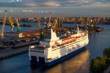 Cruise ferry Princess Anastasia at port of St. Petersburg. clipart
