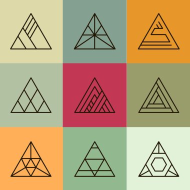 geometric shapes, triangles set