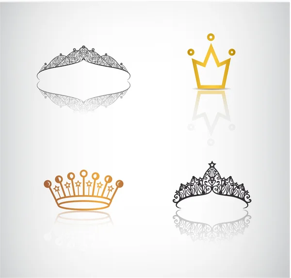 Set of crowns, tiaras Vector Graphics