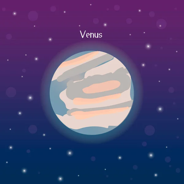 Wektorowa Ilustracja Planety Wenus Tle Kosmosu Zbiory Astronomiczne — Wektor stockowy