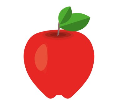 Yeşil yapraklı kırmızı elma. Sağlıklı gıda konsepti