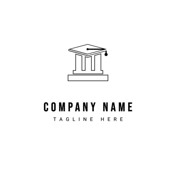 Okul temalı logo tasarımı, okul binalı mezuniyet şapkası.