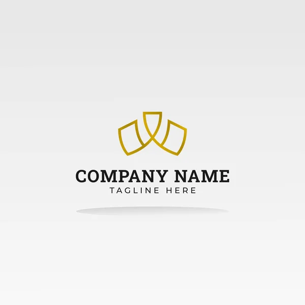 Lüks taç logosu, W harfi ve kalkan. Lüks temalı logolar için harika