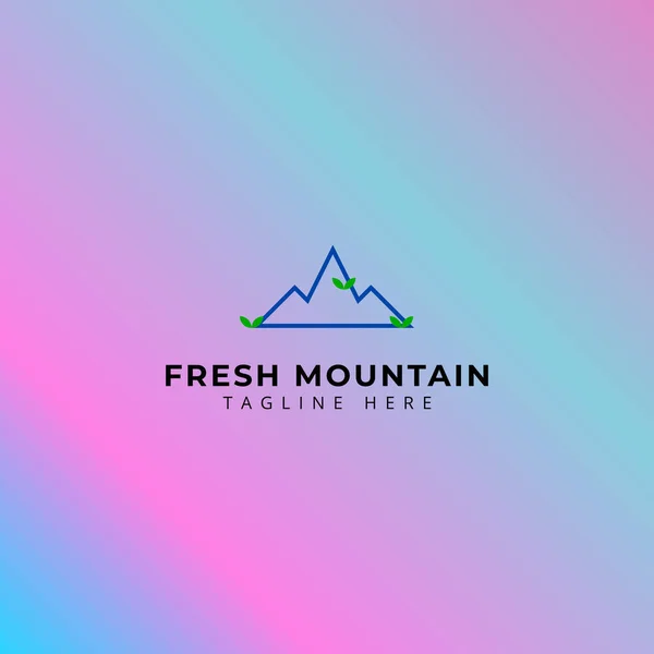Basit dağ logosu ve bitki örtüsü, her şey için harika, dağ, tazelik, yeşillik, güzellik salonu, spa, sauna vb..