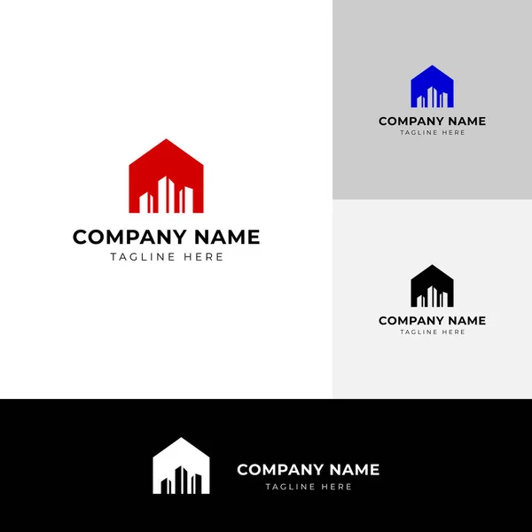 Basit ev ve apartman logoları, herhangi bir şirket ve iş çatısı, emlak veya evler ve binalarla ilgili herhangi bir şeyle eşleşecek