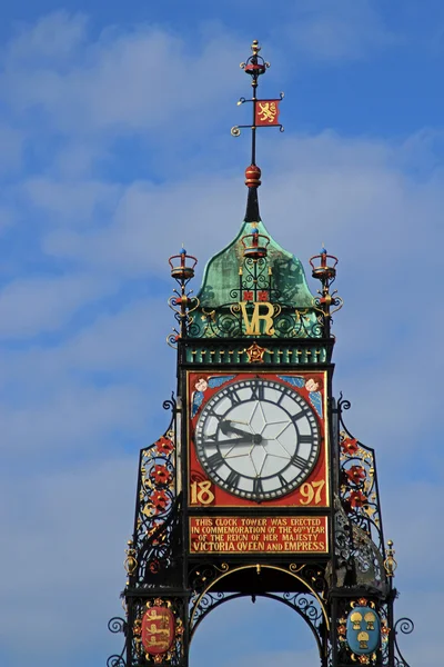 Decorative Chester clock tower — Stock Photo, Image