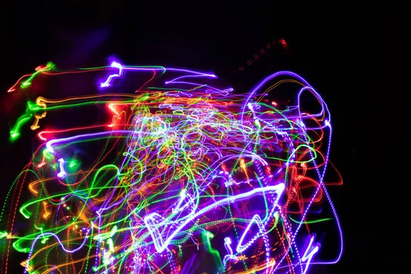 Neonlinjer Ulik Farge Abstrakt Fargebakgrunn – stockfoto