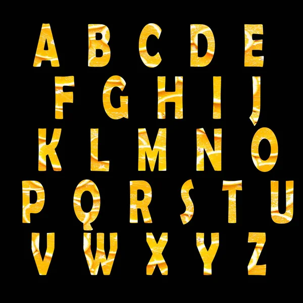 Litery Alfabetu Pomarańczowej Fakturze — Zdjęcie stockowe