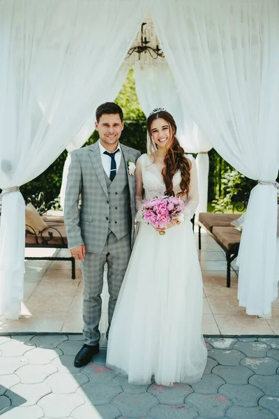 Bride Groom White Background — Stock Photo, Image