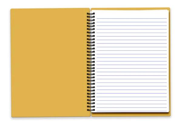 Notebook Espiral Branco Isolado Fundo Branco — Fotografia de Stock