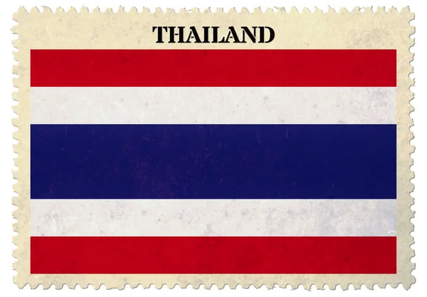 Thailand Flag Postage Stamp Isolated White Background Clipping Path — Zdjęcie stockowe