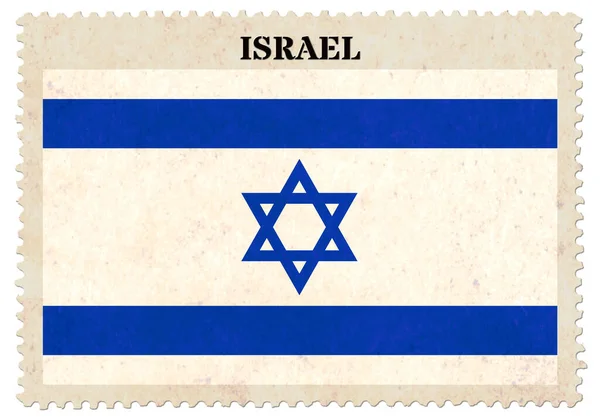 Israel Flag Postage Stamp Isolated White Background Clipping Path — Stock Photo, Image