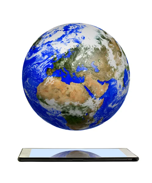 Planet earth on tablet computer — Stock Photo, Image