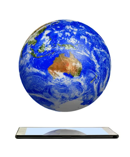 Planet earth on tablet computer — Stock Photo, Image