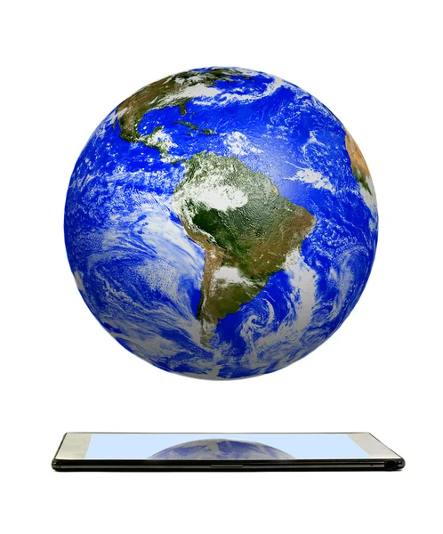 Planeta Terra no computador tablet — Fotografia de Stock