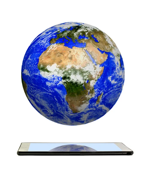 Planeta ziemia na komputerze typu tablet — Zdjęcie stockowe