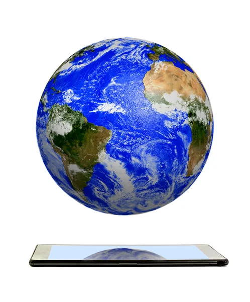 Planet earth on tablet computer — Stock Photo, Image