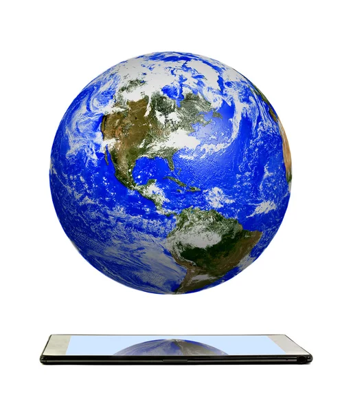 タブレット コンピューターで惑星地球 — ストック写真