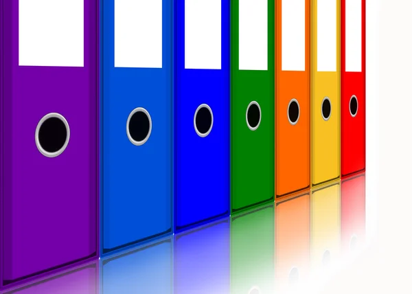 Row of Coloured office binders — Stock Photo, Image