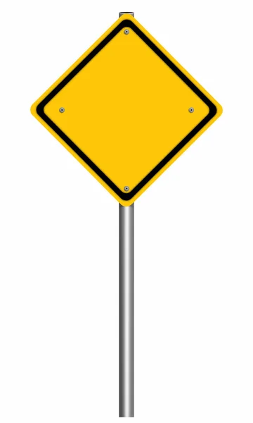 Blank  road sign warning — Stock Photo, Image