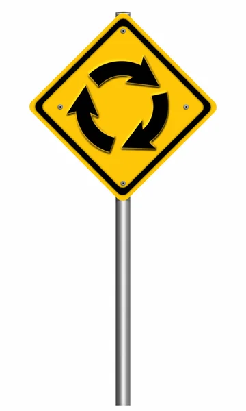 Traffic circle sign — Stock Photo, Image