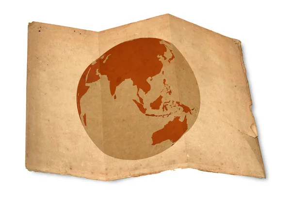 Mappa del mondo con texture carta vintage — Foto Stock