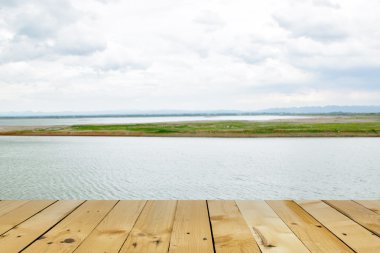 Ahşap güverte boş tablo