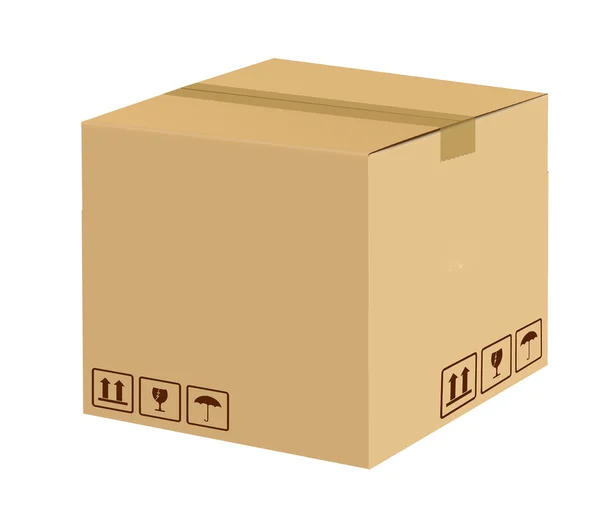 Sealed cardboard box on white background — Stock Photo, Image