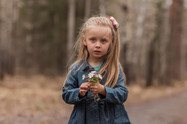 Porträt eines schönen Mädchens mit langen Haaren — Stockfoto