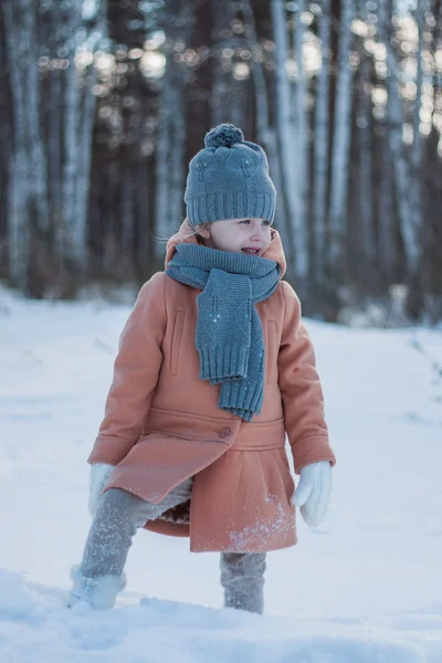 Mädchen geht im Winter spazieren — Stockfoto