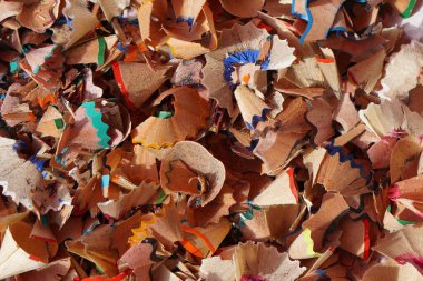 : Renkli kalem talaşı dokusu, üst görünüm