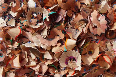  Renkli kalem talaşı dokusu, üst görünüm