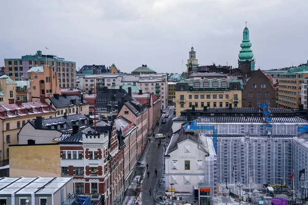 Стокгольм Стокгольмський Панорамний Вид Ліфту Катарінахіссен Взимку — стокове фото