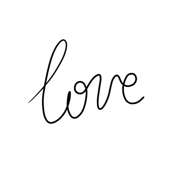 The word is love. Lettering, font. Love. Linear image. — Stock Photo, Image