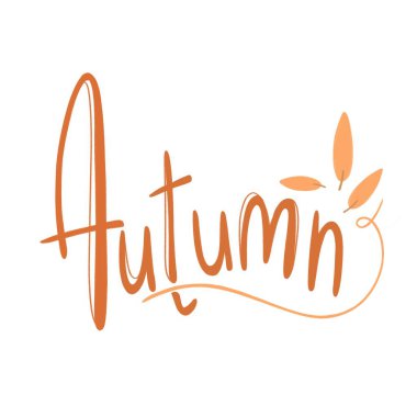 Sonbahar güzel harfleri Sonbahar portakal yaprakları tebrik kartları ya da posterler için