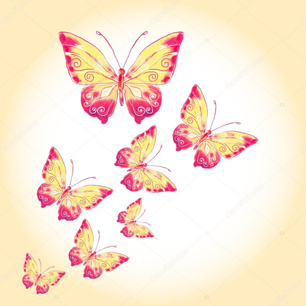 Butterfly watercolor. Vector