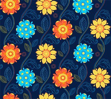 Güzel çiçekler ile renkli vektör çiçek desenli. Güzel çiçekler ile renkli vektör çiçek desenli. Tasarım duvar kağıtları, desen dolgularını, yüzey dokuları için seamless modeli.