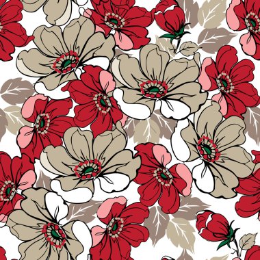 Dikişsiz desen gül pastel renklerde. Kumaş, tekstil, kağıt ambalaj için Dekoratif süsleme zemin.