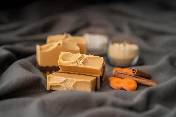 Fresh made bar of natural soap — Stock Photo, Image