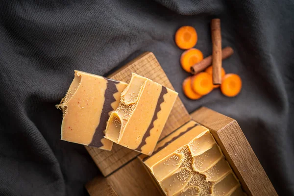 Fresh made bar of natural soap — Stock Photo, Image