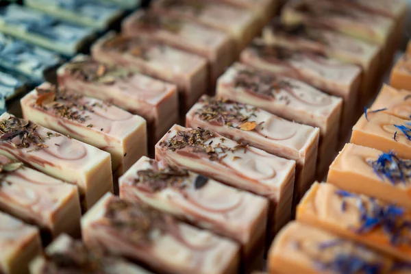 Colorful bars of natural handmade soap — Stock Photo, Image