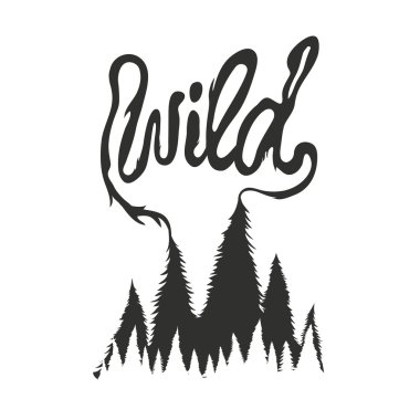 tipografi poster çam ağaçları orman ile