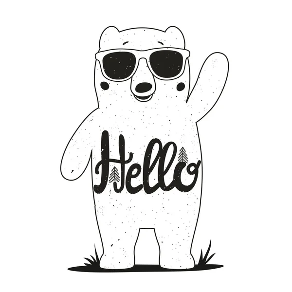 Urso engraçado em óculos de sol —  Vetores de Stock