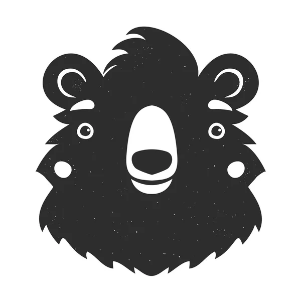 孤立したクマの頭 — ストックベクタ